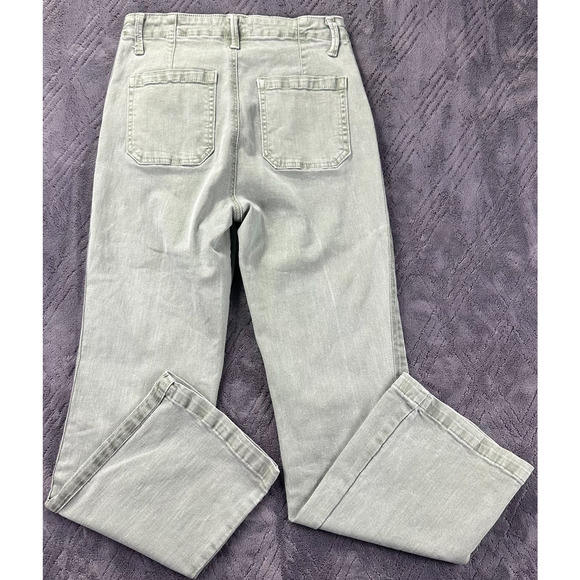 Risen High Rise Side Twill Tape Detail Straight Pants Jeans 5 army green soft! - Picture 2 of 11